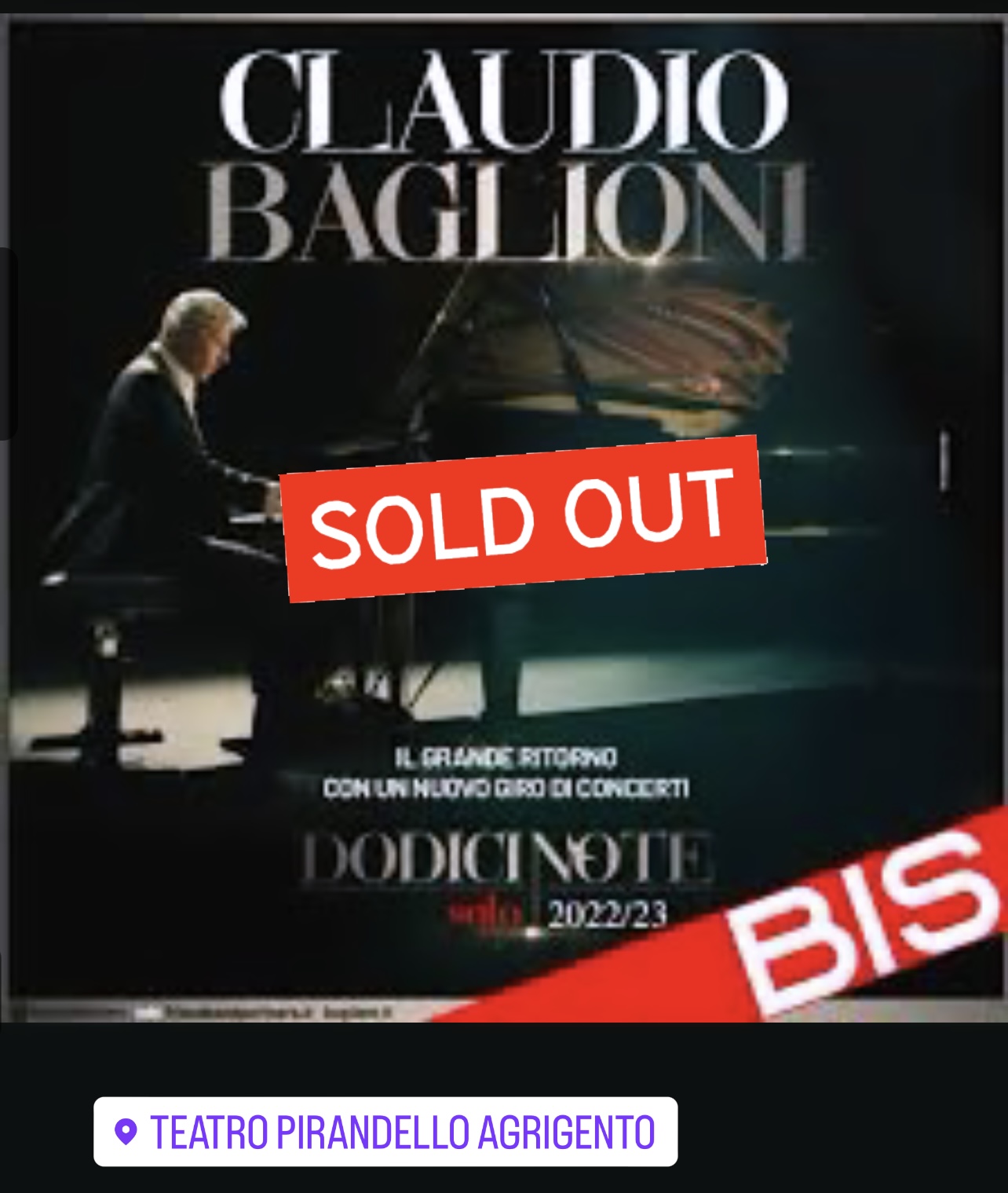 Baglioni sold out