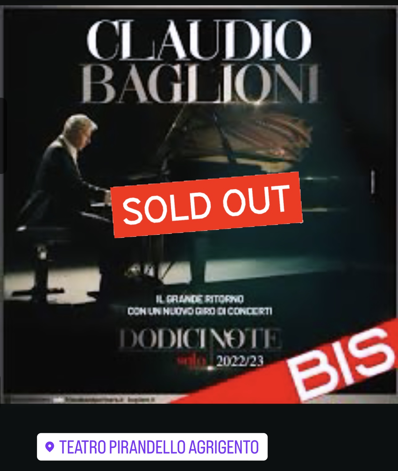 Scopri di più sull'articolo Baglioni sold out